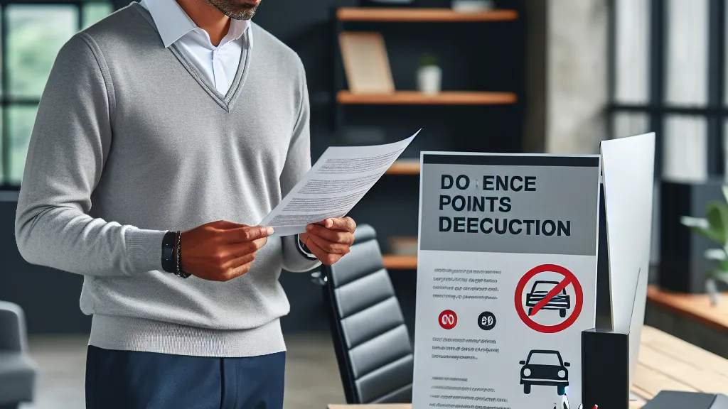 Un adulte examinant un tableau sur les infractions et la perte de points de permis.